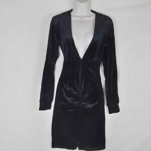 SHEIN Crushed Velour‎ BodyCon Dress Size Medium in Black